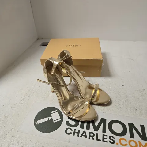 SIMMI LONDON GABBY GOLD MIRROR SANDALS – UK 5 (EU 38)