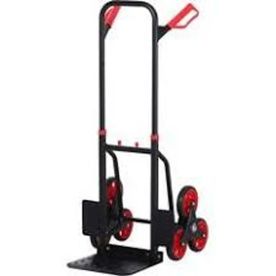 BOXED DURHAND STEEL CLIMBING STAIRS TROLLEY HAND TRUCKS 6-WHEELS FOLDABLE LOAD CART 120KG