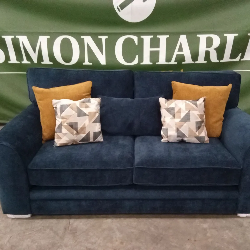 KALUNA FABRIC 2 SEATER SOFA - NAVY RRP £1249