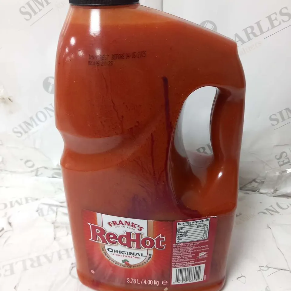 FRANKS RED HOT ORIGINAL CAYENNE PEPPER SAUCE 4KG 