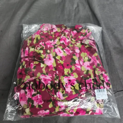BAGGED NOBODYS CHILD LIBBY MIDI DRESS PINK/RED FLORAL – UK12 (EU40, US8)