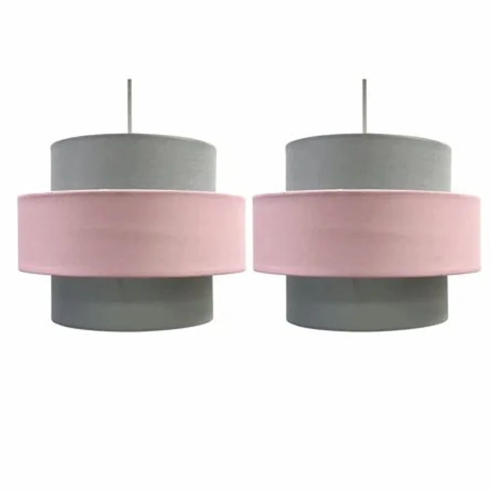 BOXED ACHRAF 30CM GREY COTTON DRUM PENDANT SHADE 