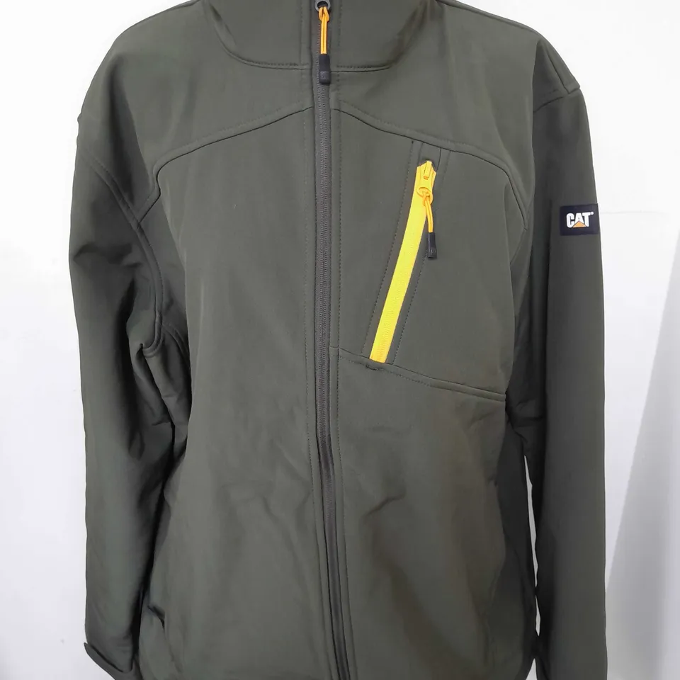 CAT GREEN ZIP THROUGH SHELL JACKET - XL