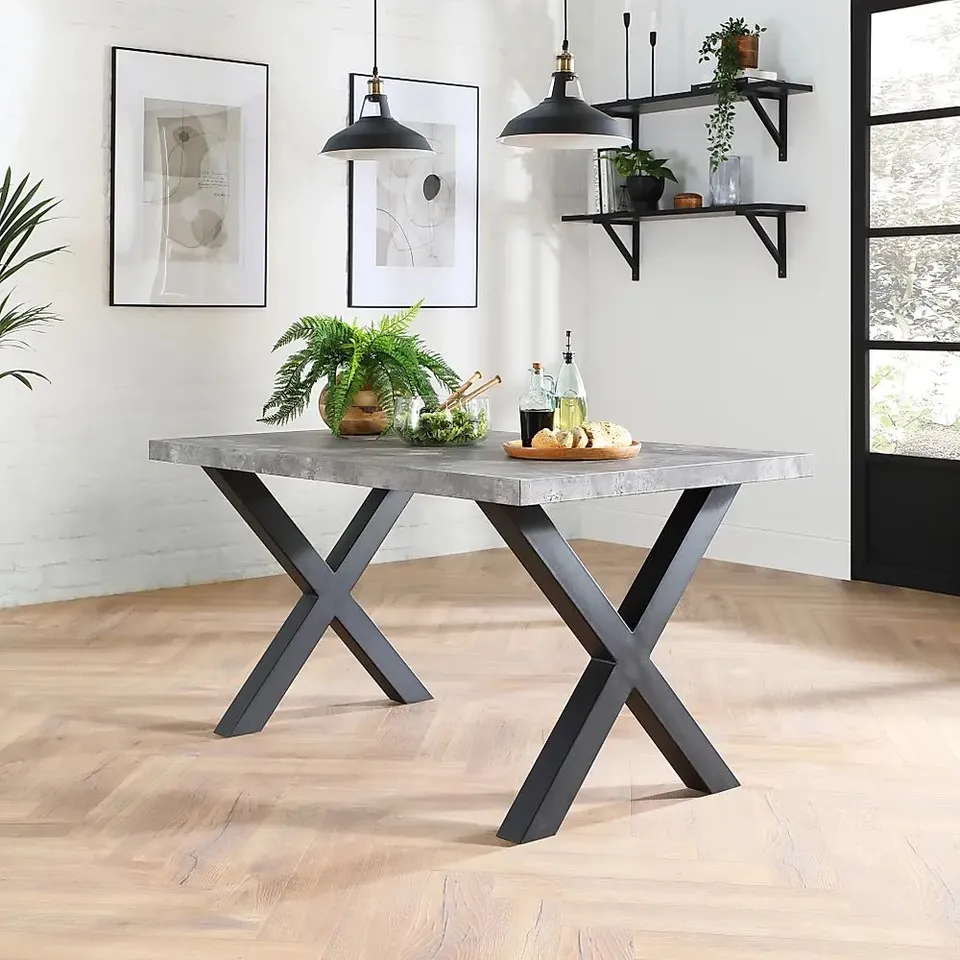 BOXED DESIGNER FRANKLIN CONCRETE EFFECT DINING TABLE 150cm (2 BOXES)