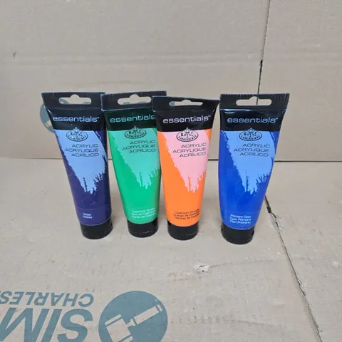 TOTE OF APPROXIMATELY 25 ASSORTED ROYAL AND LANGNICKEL ESSENTIALS ACRYLIC PAINTS 
