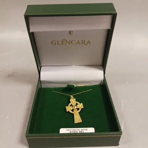 GLENCARA GOLD CELTIC CROSS NECKLACE
