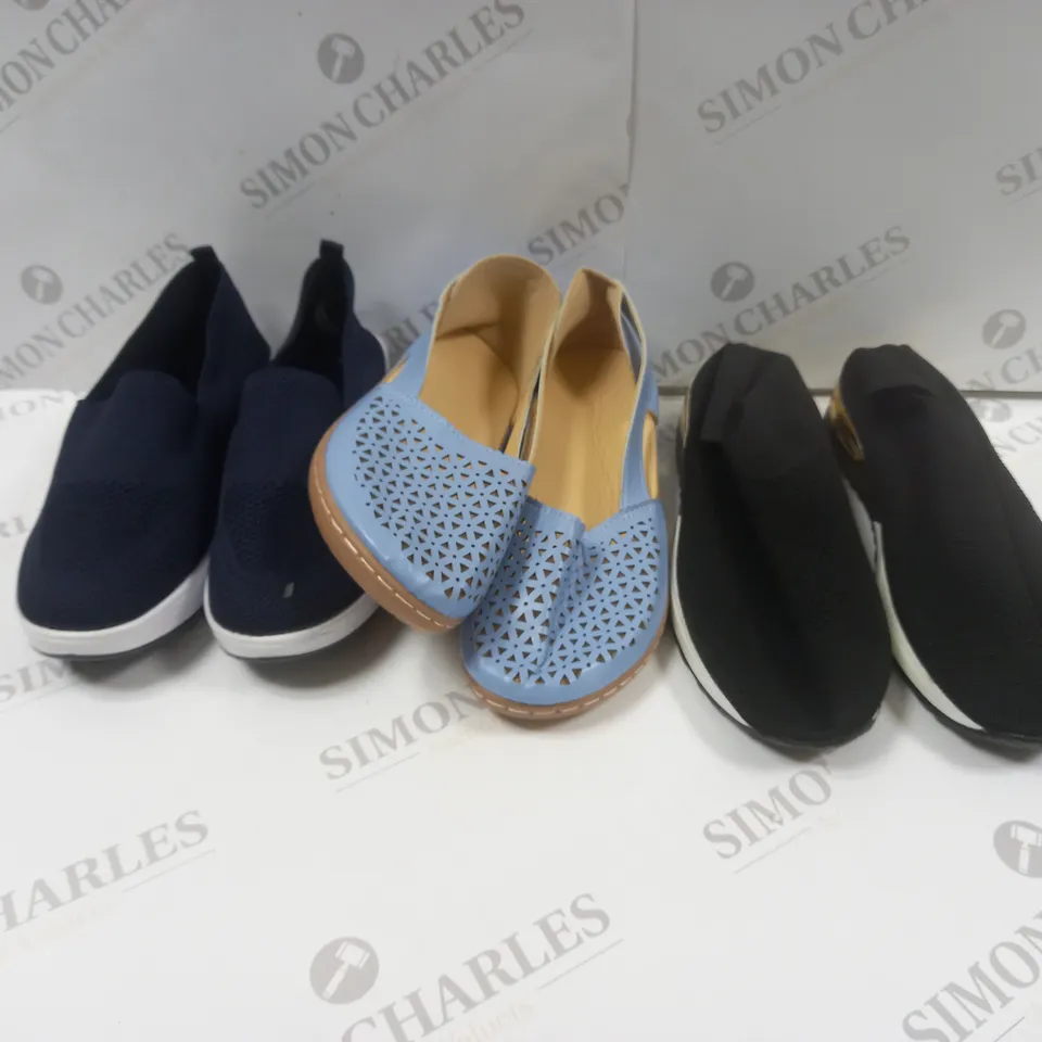 APPROXIMATELY 10 ASSORTED PAIRS OF SHOES IN VARIOUS STYLES & SIZES