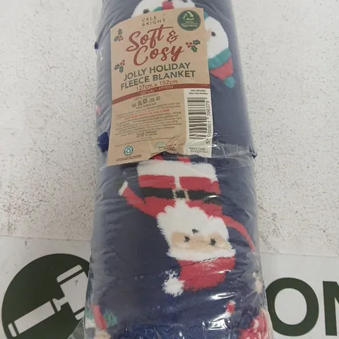 SOFT & COSY JOLLY HOLIDAY FLEECE BLANKET – 127 X 152 CM