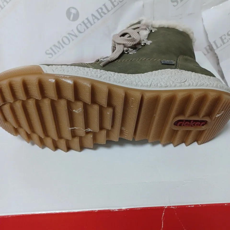 BOXED RIEKER WARM HIKING BOOTS, KHAKI - SIZE 7.5