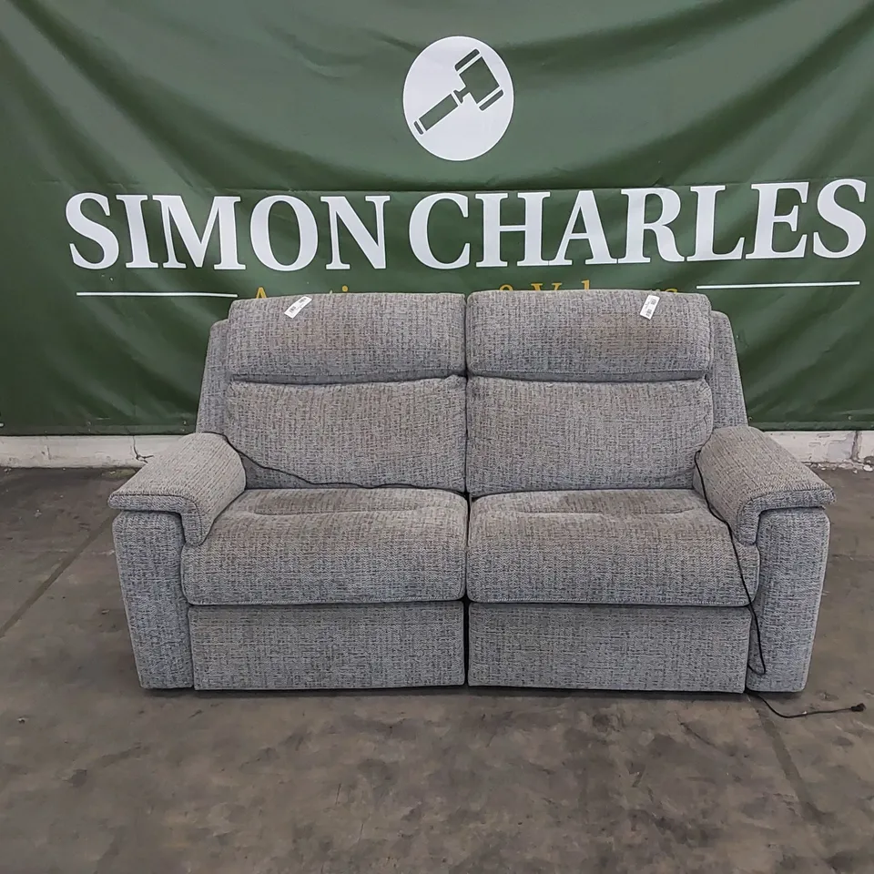 QUALITY G PLAN DESIGNER ELLIS LARGE ELECTRIC RECLINER SOFA IN ALFORD SLATE GREY FABRIC