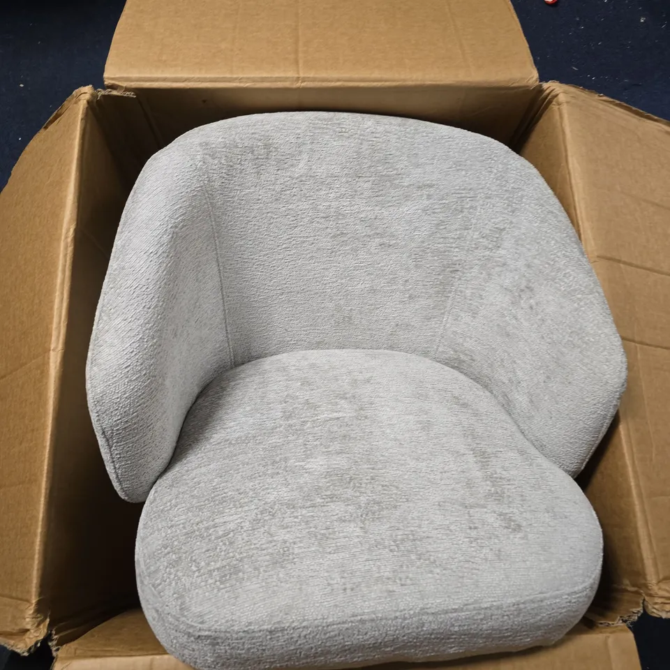 GREY FABRIC ARMCHAIR - BOXED
