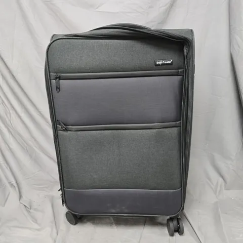 BRITISH TRAVELLER SOFT-SIDED WHEELED SUITCASE – DARK GREEN