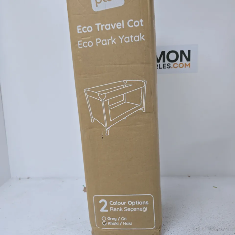 EBEBEK BABY PLUS ECO TRAVEL COT – BOXED, GREY OR KHAKI COLOUR OPTIONS