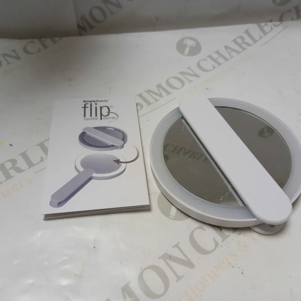 SIMPLY BEAUTY FLIP HANDLE COMPACT MIRROR & LED RING LIGHT