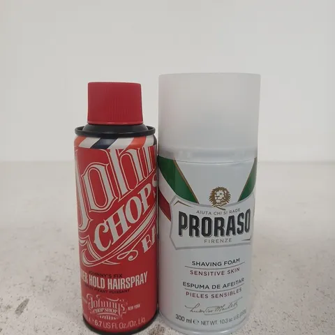 PRORASO FIRENZE SHAVING FOAM 300ML + HAIR SPRAY – ASSORTED GROOMING PRODUCTS