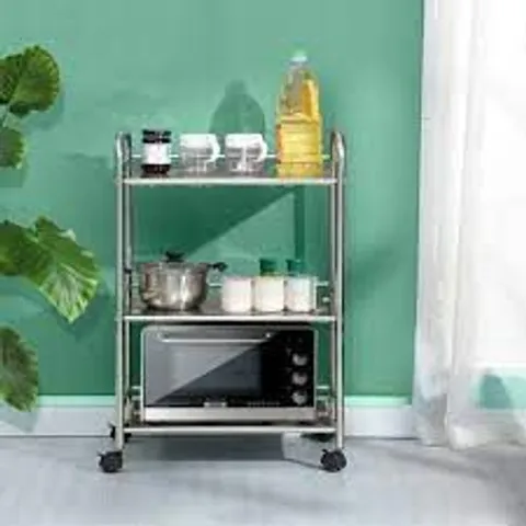 BOXED METAL SHELVES ON WHEELS