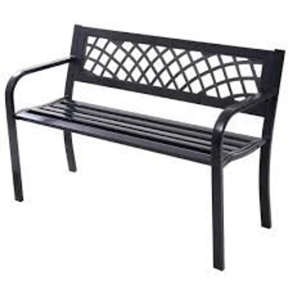 BOXED COSTWAY METAL FRAME OUTDOOR BENCH WITH 280KG LOAD CAPACITY