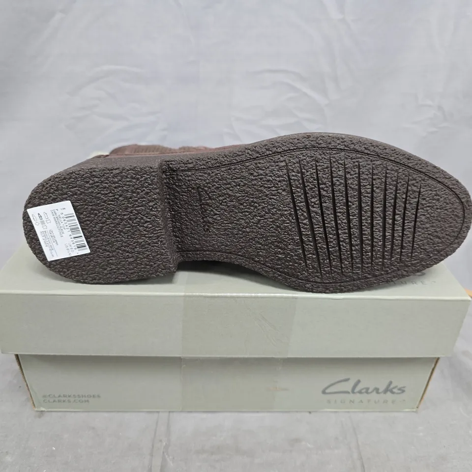 CLARKS SIGNATURE CHELSEA BOOTS – BROWN SUEDE, MEN'S - UK SIZE 6