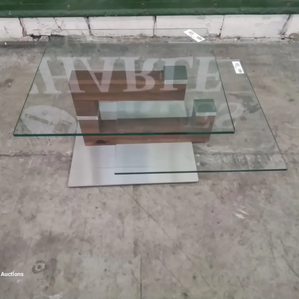 MODERN STYLISH VENJAKOB SWIVELLING GLASS COFFEE TABLE