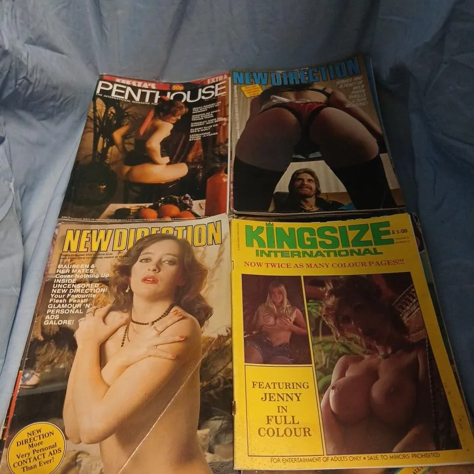 ADULT MAGAZINES BUNDLE – VINTAGE NUDE TITLES (FIESTA, MAYFAIR, PENTHOUSE, NEW DIRECTION, AND MORE)