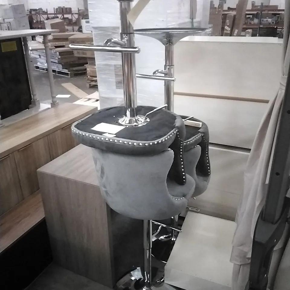 ROSELLA SWIVEL ADJUSTABLE HEIGHT STOOL - GREY (SET OF 4)