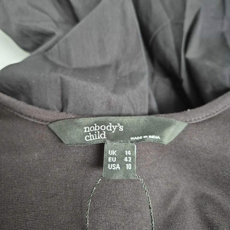 NOBODY'S CHILD SARAH MIDI DRESS – BLACK, UK 14 (EU 42, US 10)