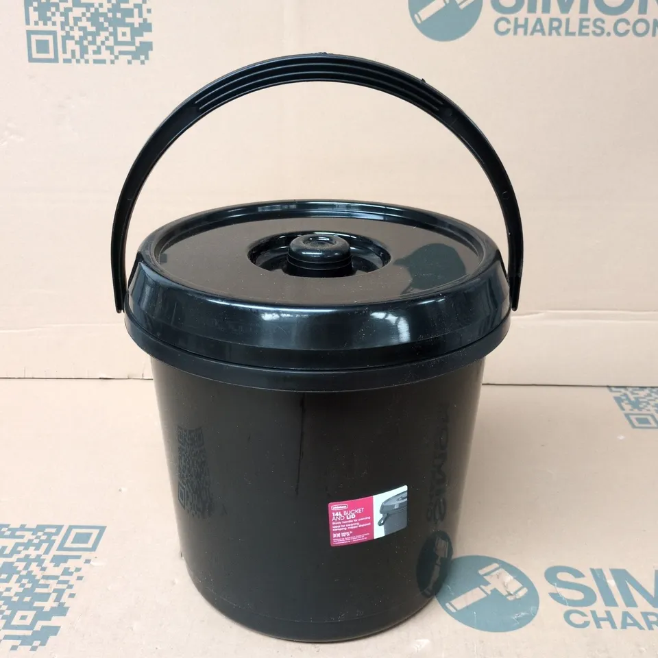 WHITEFURZE 14L BUCKET AND LID IN BLACK