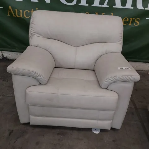 QUALITY BRITISH DESIGNER G PLAN EASY CHAIR CAMBRIDGE BEIGE LEATHER 