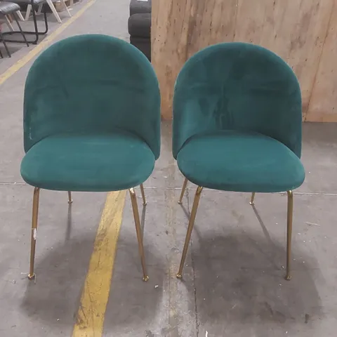 PAIR OF DESIGNER VELVET DINING CHAIRS