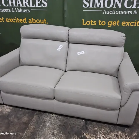 QUALITY ITALIAN DESIGNER ADRIANO THREE SEATER SOFA GREY LEATHER 