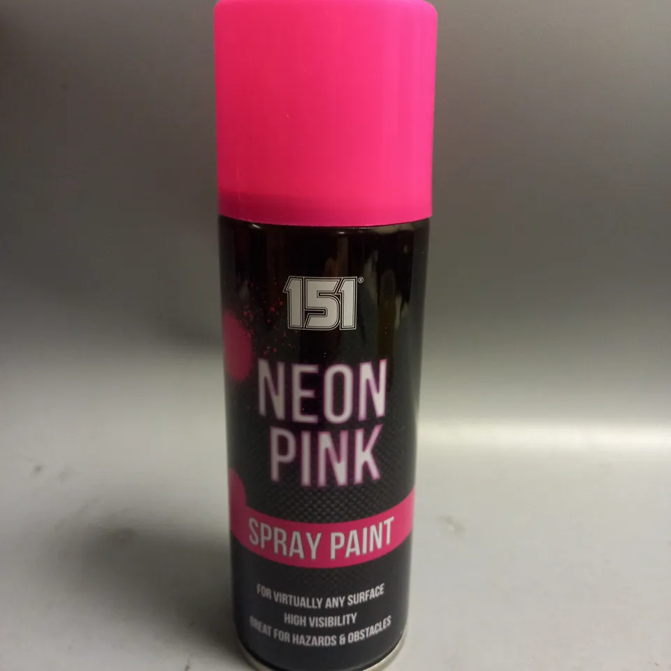 BOXED LOT OF 12 151 NEON PINK SPRAY PAINT 200ML