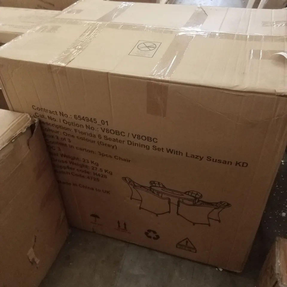 BOXED FLORIDA SET OF 3 OUTDOOR CHAIRS // CHAIRS ONLY (1 BOX)