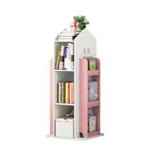 BOXED NEO HOUSE SHAPED 360 ROTATING KID'S FREESTANDING BOOKSHELF