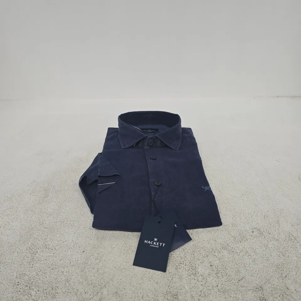 HACKET LONDON SHORT SLEEVE SHIRT NAVY MEDIUM