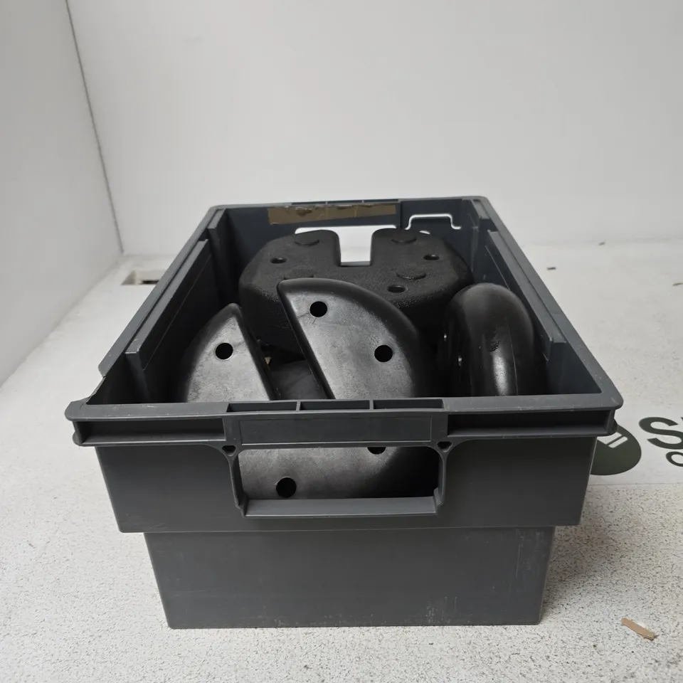 TOTE OF APPROXIMATELY 5 ASSORTED CANOPY/GAZEBO WEIGHTS