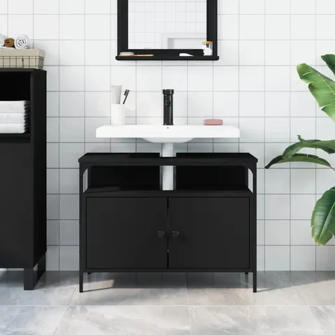 BURSLEM BATHROOM SINK CABINET 80X30X60CM ENGINEERED WOOD (1 BOX)