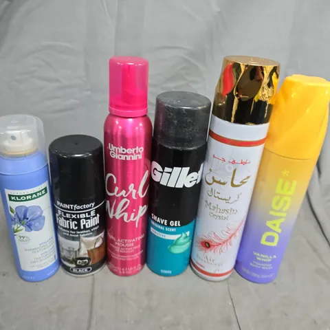 APPROXIMATELY 10 ASSORTED AEROSOLS TO INCLUDE GILLET, DAISE AND UMBERTO GIANNINI