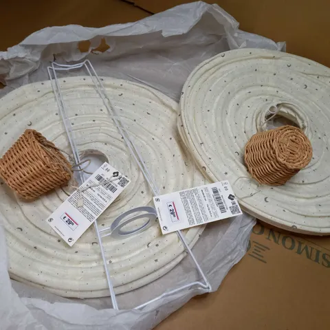 ZARA HOME KIDS LOT APPROX 2 FABRIC CREAM/STARS MOON LIGHT SHADES