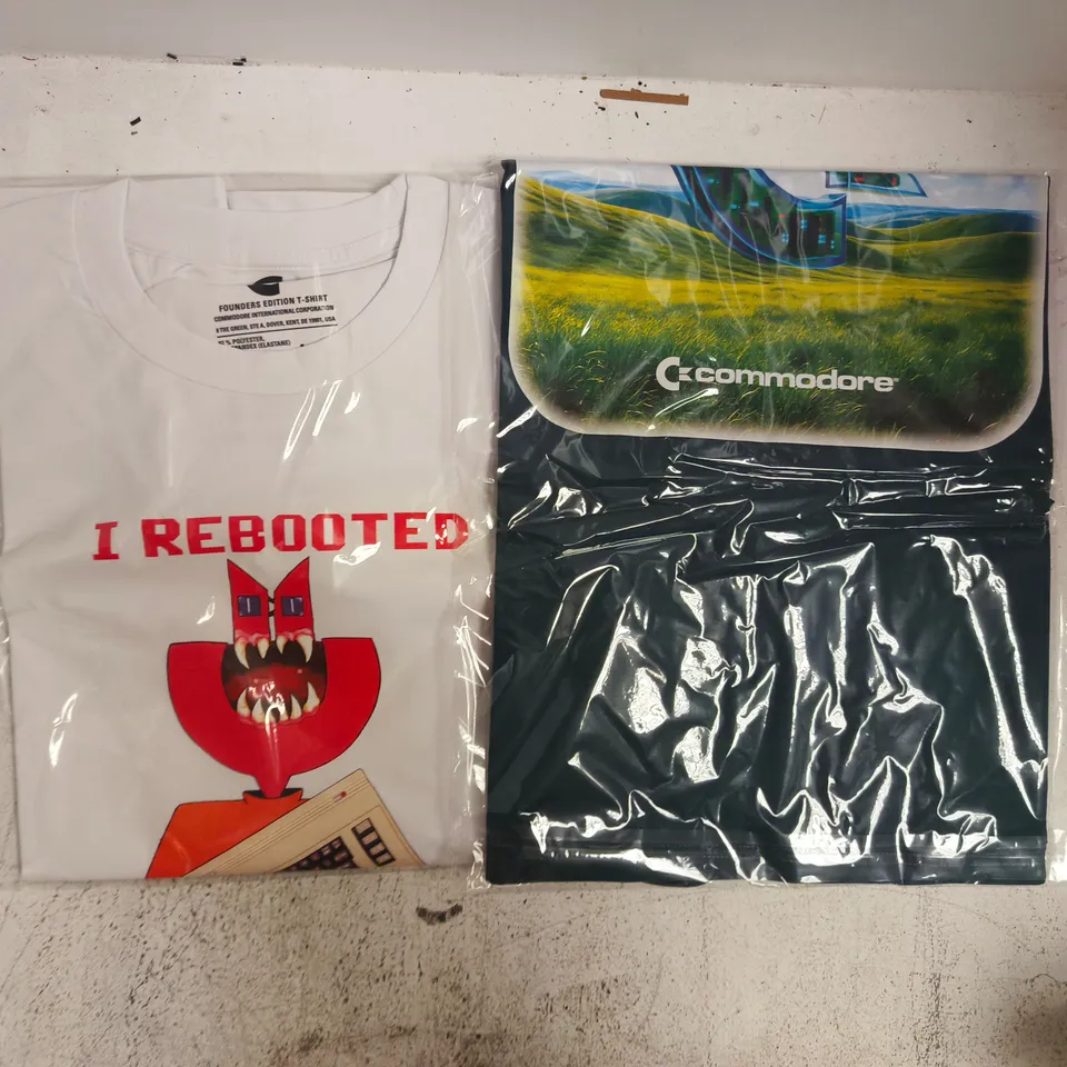 COMMODORE 64 ULTIMATE FOUNDERS EDITION BUNDLE – KEYBOARD, 12V ADAPTOR, I REBOOTED T‑SHIRT, CERTIFICATE & ACCESSORIES