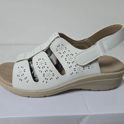 BOXED SHOE TREE COMFORT CATANIA SHOES, WHITE - SIZE 8
