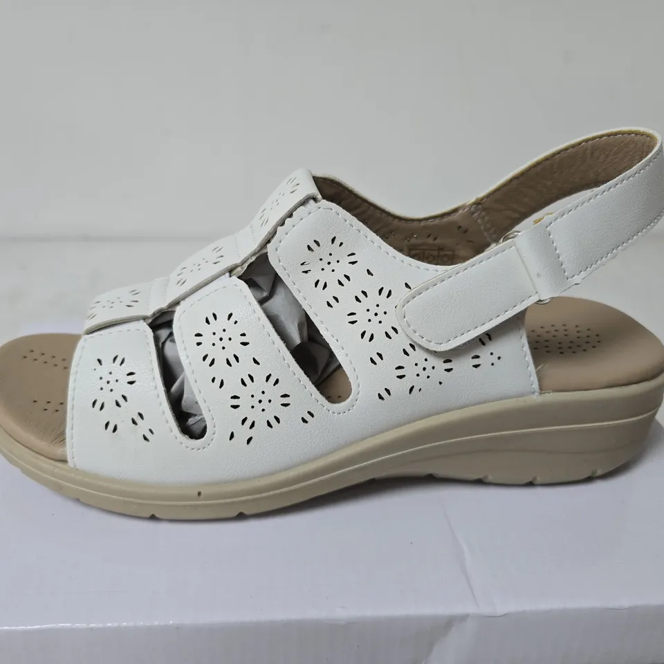 BOXED SHOE TREE COMFORT CATANIA SHOES, WHITE - SIZE 8