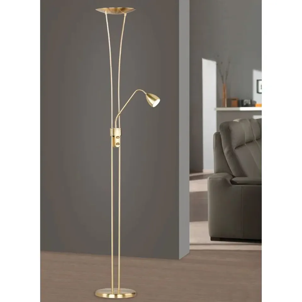 BOXED SIPES 180 LED TORCHIERE FLOOR LAMP WITH OUTLET (1 BOX)
