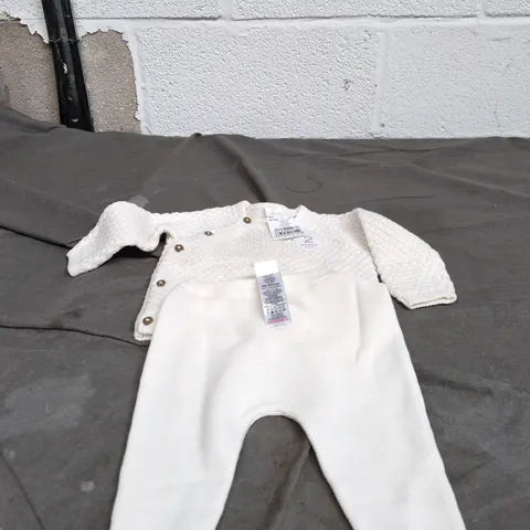NEXT BABY 2 PIECE SET 3 - 6 MONTHS WHITE WITH TAGS