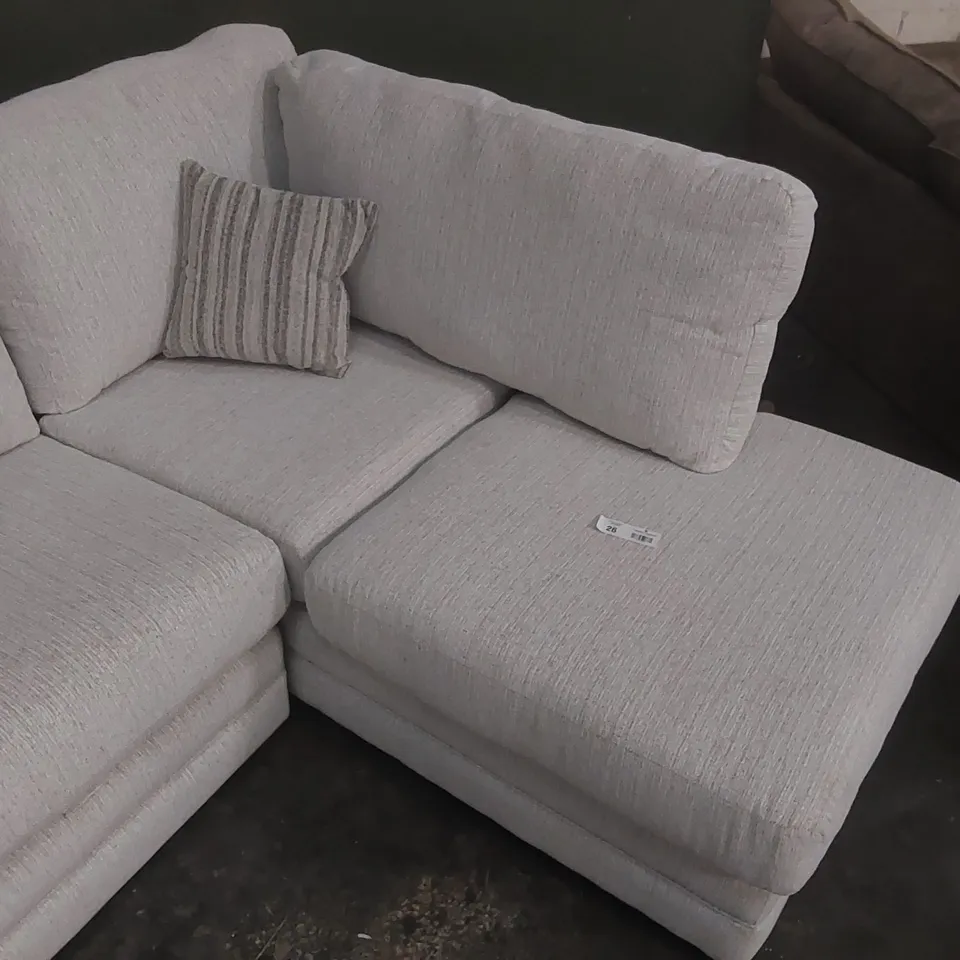 QUALITY DESIGNER MINC FABRIC RIGHT HAND CORNER CHAISE SOFA