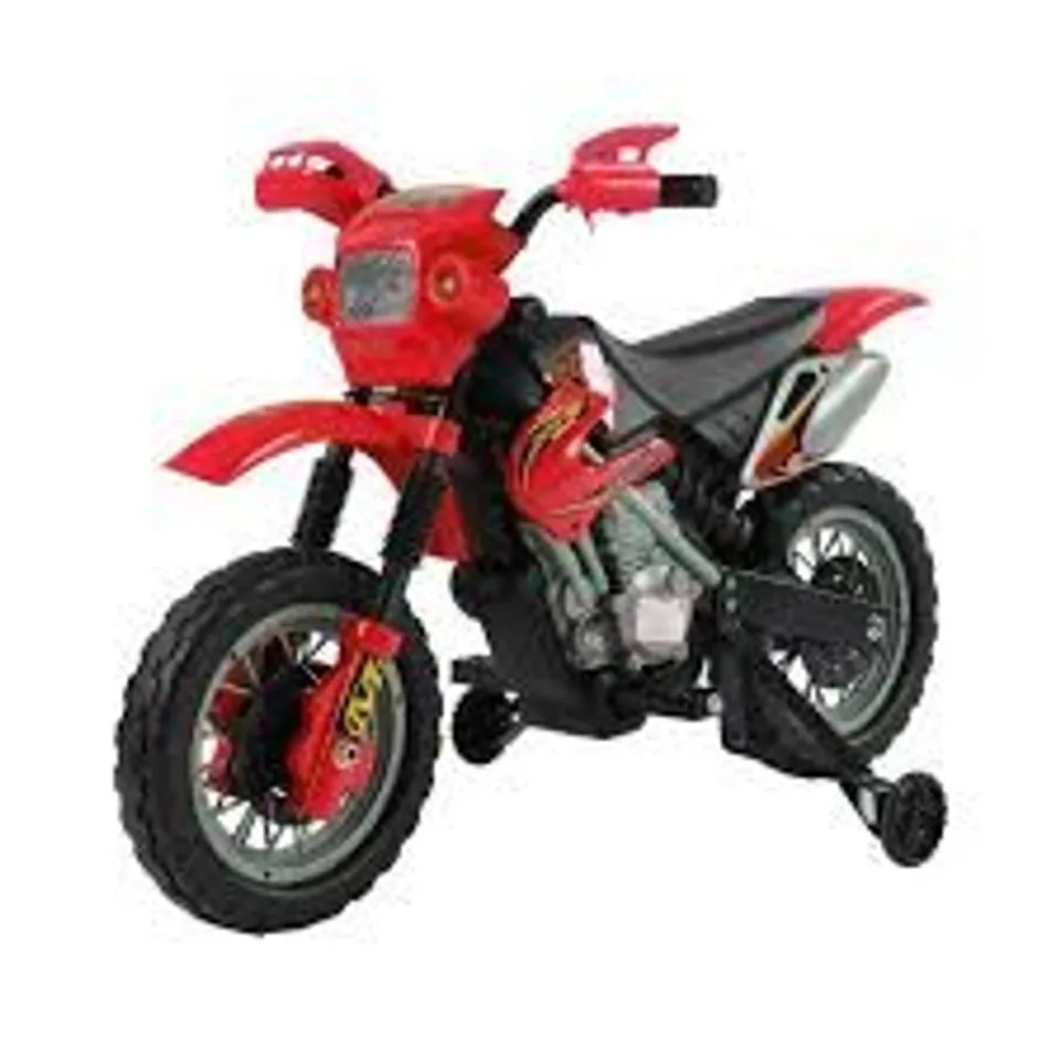 BOXED HOMCOM 6V KIDS CHILD ELECTRIC MOTORBIKE RIDE ON MOTORCYCLE SCOOTER CHILDREN TOY GIFT FOR 3-6 YEARS - RED