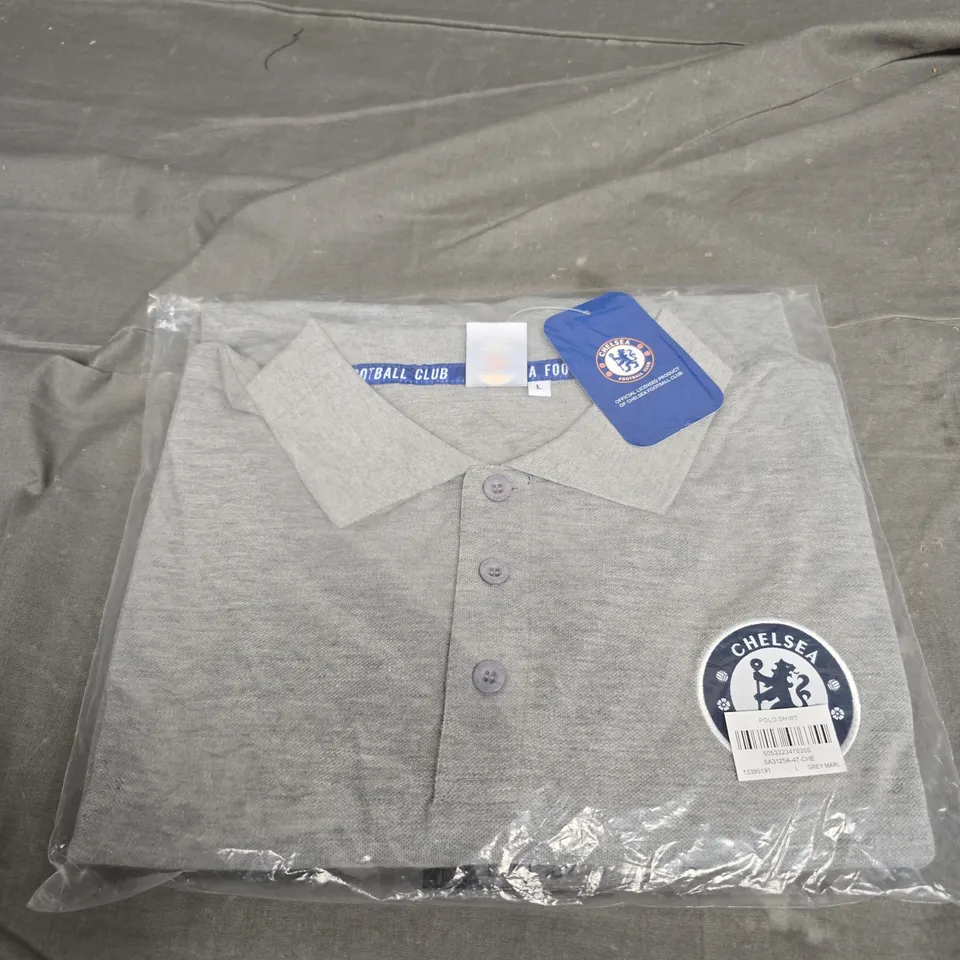CHELSEA FC GREY POLO TOP SIZE L 