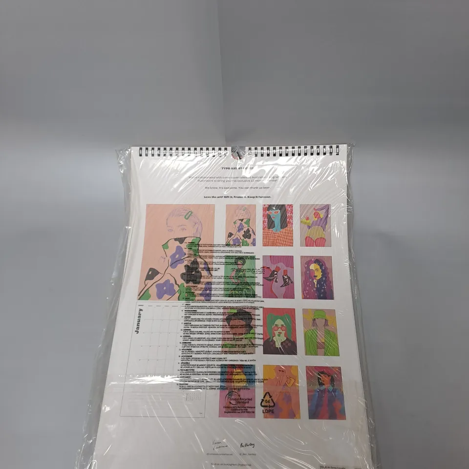 BOX OF 18X TYPO ARTISTS CALENDARS 