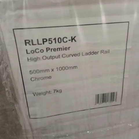 BOXED LOCO PREMIER HIGH OUTPUT CURVED LADDER TOWEL RADIATOR, CHROME - 500 x 1000mm