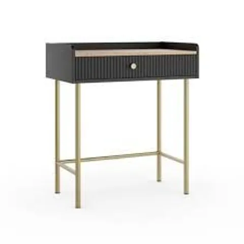 BOXED GEORGI 1 DRAWER COMPACT DRESSING TABLE - BLACK (1 BOX)