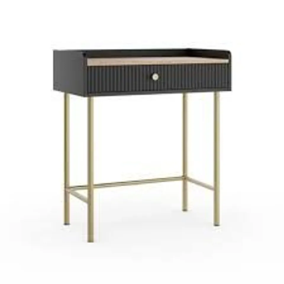 BOXED GEORGI 1 DRAWER COMPACT DRESSING TABLE - BLACK (1 BOX)